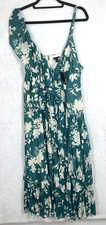 TORRID Silhouette Shadow Floral Dress Skate Midi Green Cream Size 2X 18-20 NWT