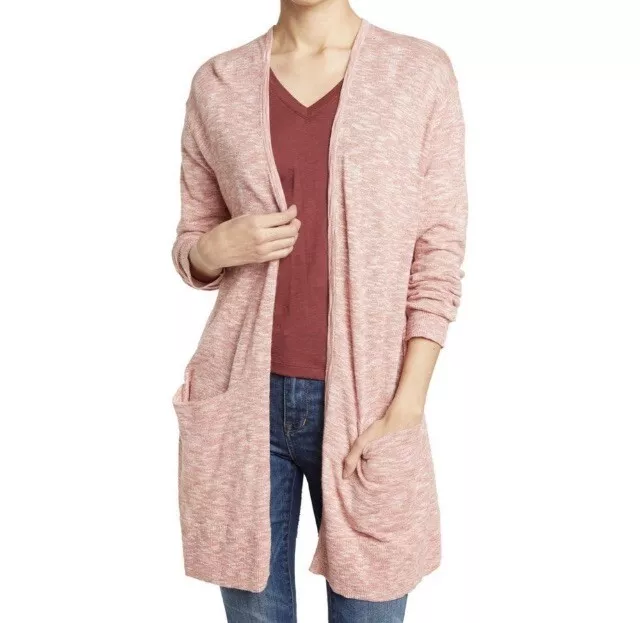Madewell Summer Ryder Waterfall Cardigan Sweater in Marled Rose Size XXL NWT