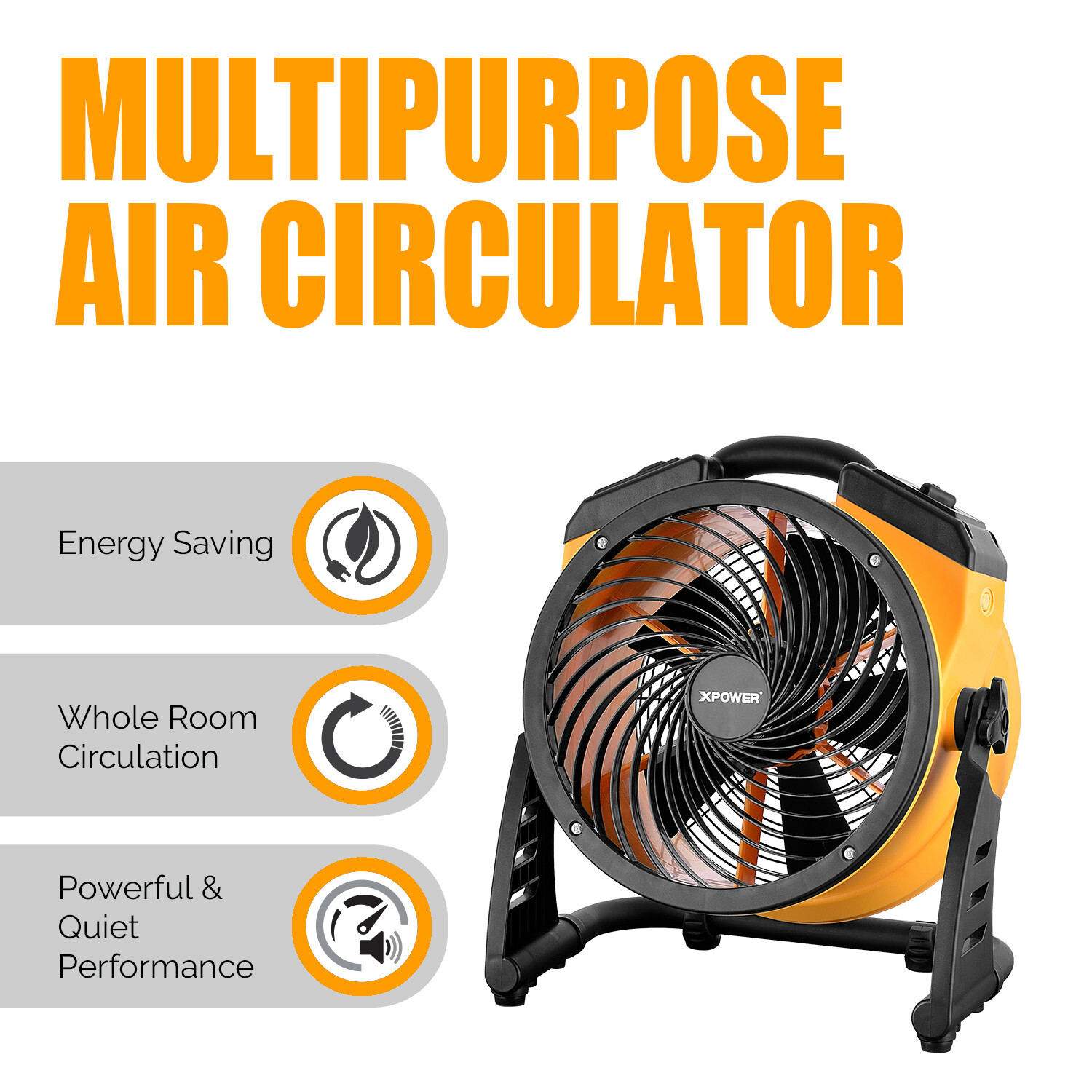 XPOWER FC-125B Strong Winds Fan Rechargeable Portable Wireless Air Circulator EU