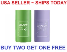 Green Tea Purifying Clay Mask Stick Facial Deep Cleansing Oil Pore Acne Remover
