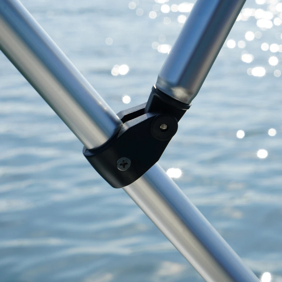 Oceansouth Standard BIMINI TOP 3 Bow Boat Cover 6ft Long With Rear Poles - Image 3 of 4