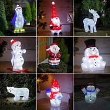 Christmas Acrylic LED Decoration Light Up Festive Indoor Outdoor Figurine Xmas