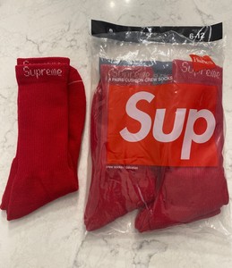 red supreme socks