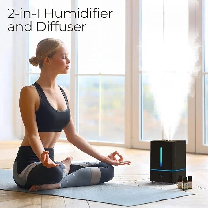 Everlasting Comfort: Cool Mist Humidifier 4L Easy Clean & Quiet, Black - Image 3 of 4