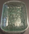 1970 Vintage Libbey Orchard Fruit Green Glass Oven Dish 9”x13”