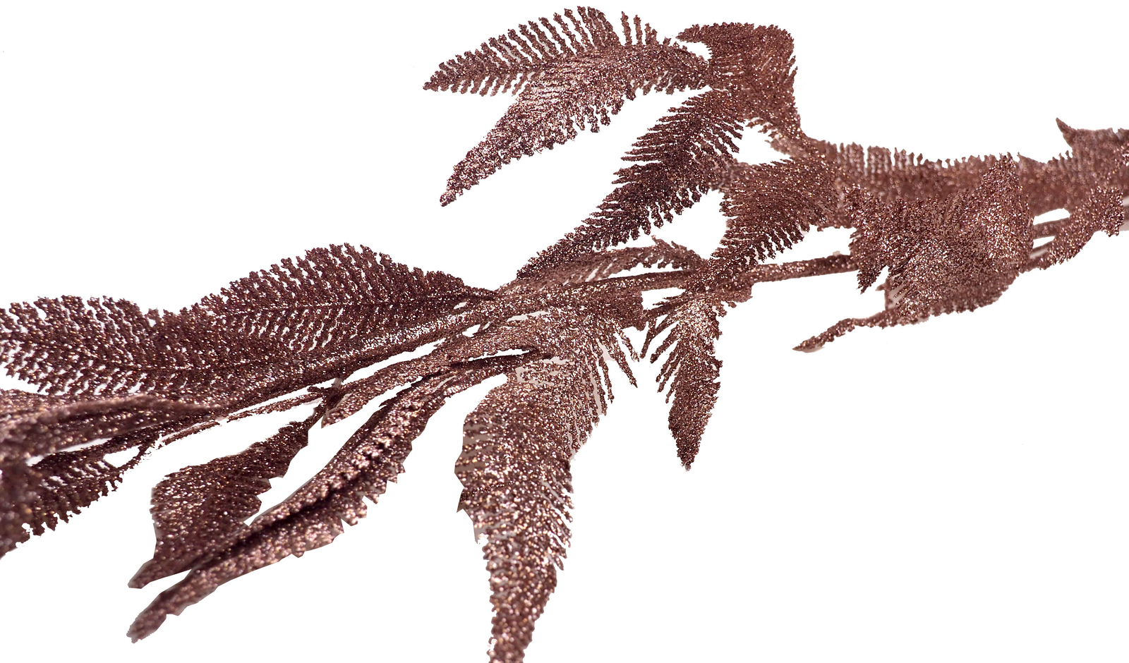 Christmas Rose Gold Leaf Glitter Encrusted Garland 1.8m Decoration