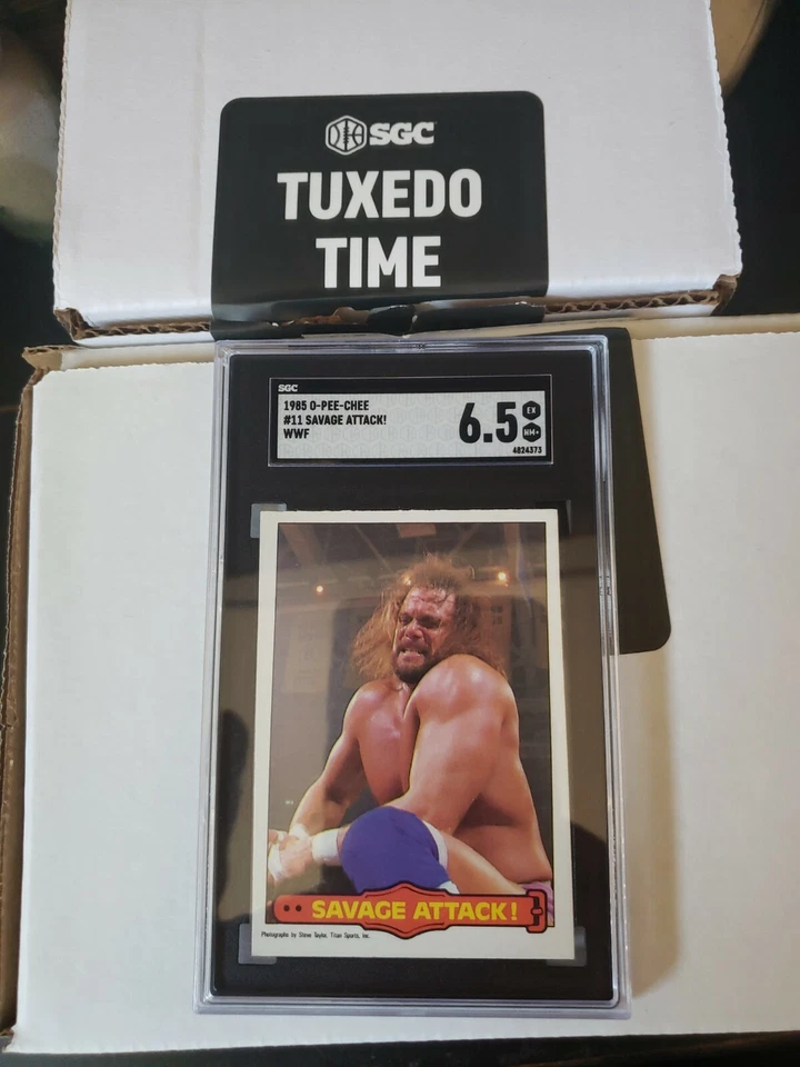 Tarjeta de novato 1985 OPC Randy Savage #11 Savage Attack SGC 6,5 ~ comparar PSA  Foto 3 de 3