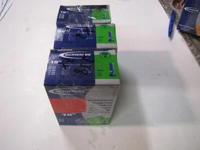 3 x Schwalbe Chambre À Air Vélo AV 5 18 Pouces Autoventil - Photo 1/2