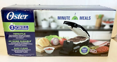 NEW Oster CKSTCG21K Vertical Flip Indoor Countertop Grill Black Easy Clean