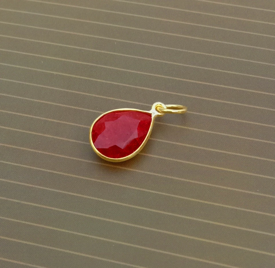 Ruby gold Charm  Pendant  ,18k Gold Pendant ,Handmade Solid Gold Pendant''BJ0040 - Image 4 of 4