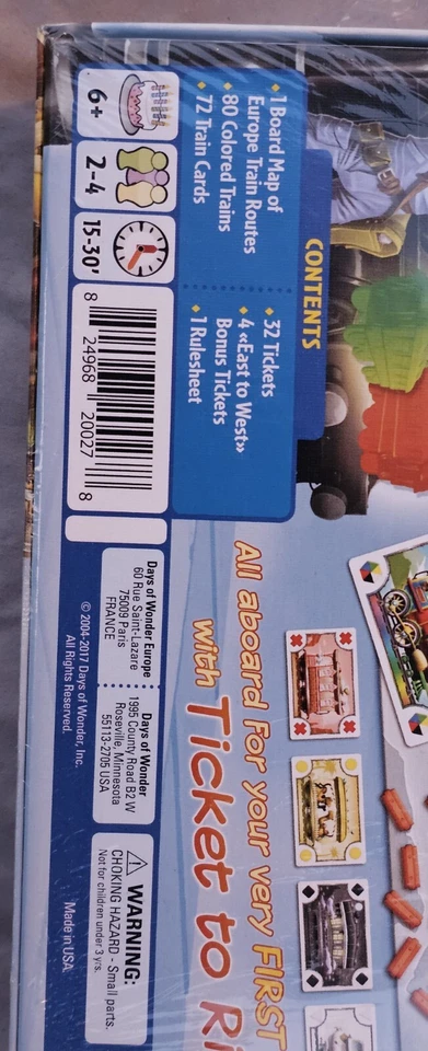 NOS Ticket to Ride Alan R Moon Board Game First Journey Europe Map D.O.W Express - Image 3 of 4