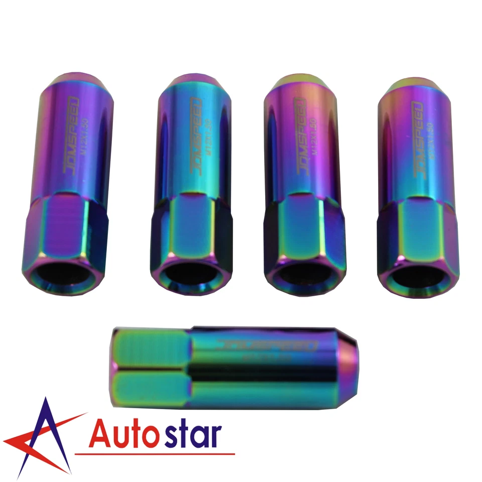 20pcs Neo Chrome M12X1.5 60MM JDMSPEED Extended Aluminum Tuner Racing Lug Nuts - Image 4 of 4