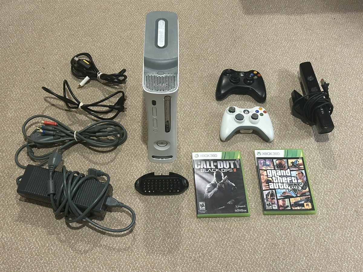 Xbox 360 60GB Bundle with 2 Controllers, Kinect, GTA V, BO2