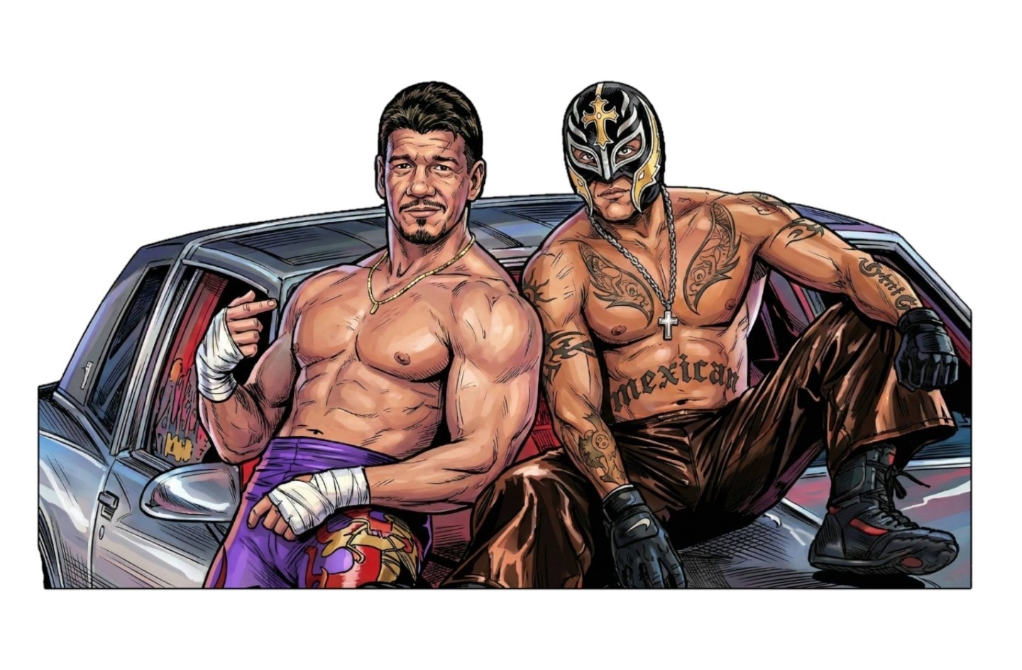 WWE Eddie Guerrero Rey Mysterio Wrestling Water Resistant Sticker WWF AEW NXT