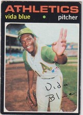 1971 Topps MLB #544 Vida Blue A's Giants MVP Cy Young