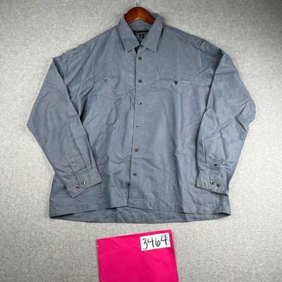 Quicksilver Shirt XL Blue Silver Editiion Button Up Long Sleeve Casual Men