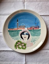 Piatto ceramica Nuovo - Artista RENATO BORSATO Venezia - L'ANTICA DERUTA 31 cm