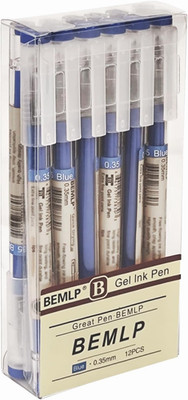 Gel Ink Pen Extra Fine Point 0.35Mm Blue Liquid Rollerball Pens Quick Drying Gel