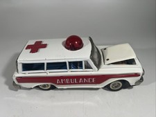 Vintage 1960's Friction Tin Toy Car Ambulance Works