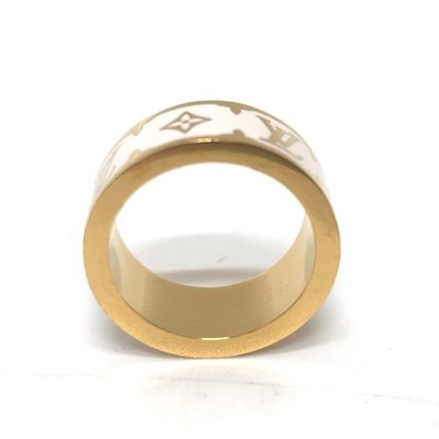 LOUIS VUITTON M1565S Ring-Nano Gram Enamel Ring Metal White | eBay
