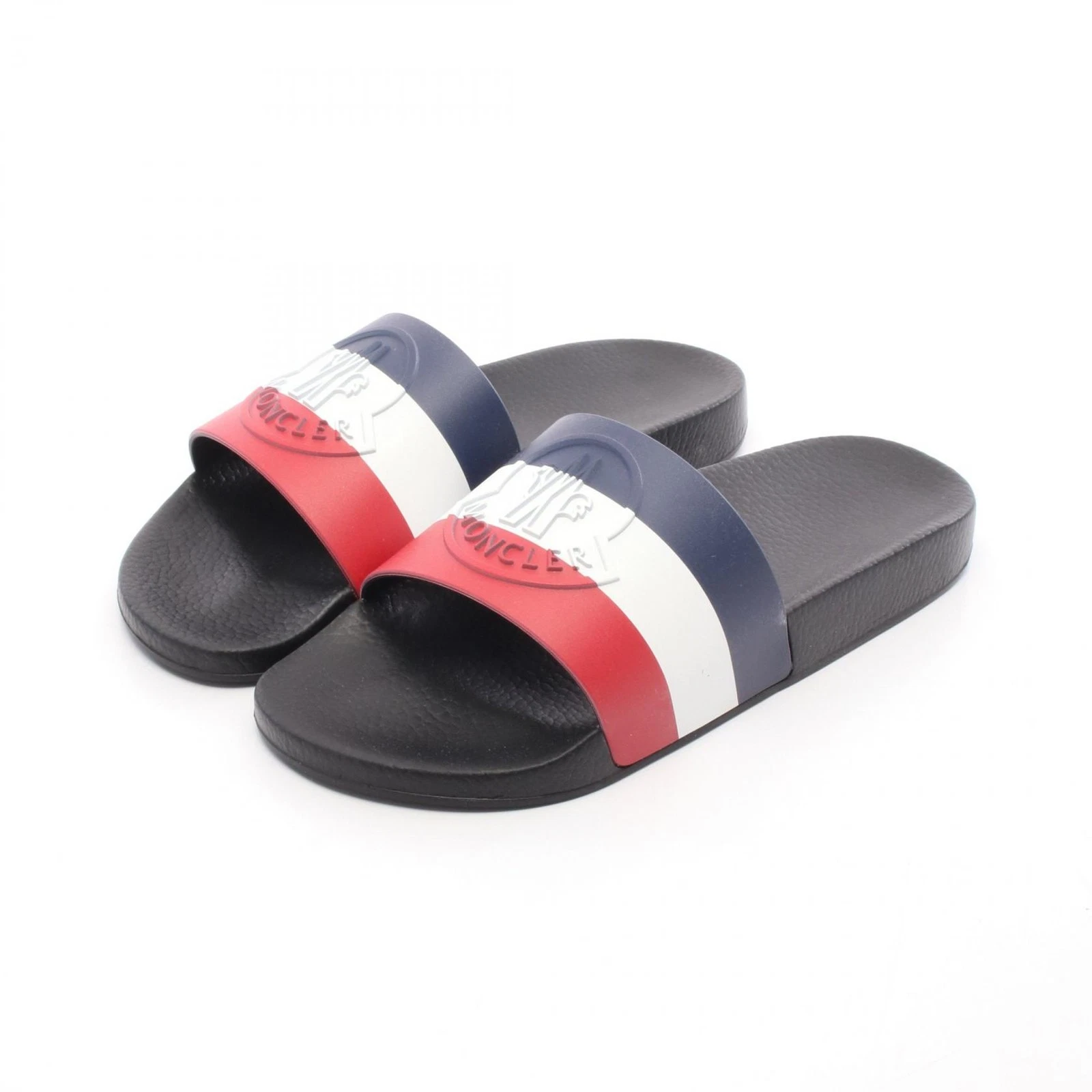 MONCLER BASILE Shower Sandals 4C0002001A4999843 rubber Navy White #43 NEW mens