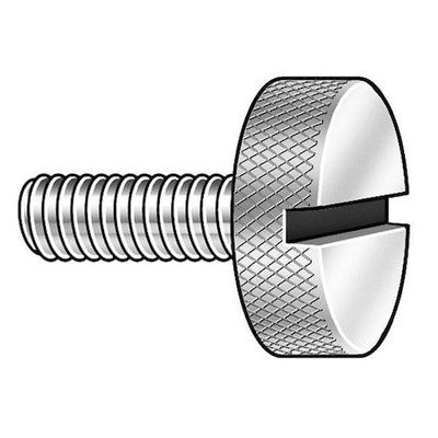 Zoro Select 7174Ss1/2Lg-Sl Thumb Screw, #10-24 Thread Size, Plain 18-8
