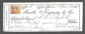 1866 New Orleans Bank Check
