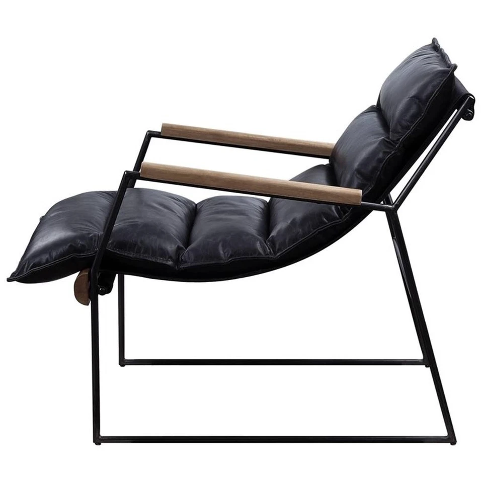 Silla acento tapizada de cuero de grano superior ACME Luberzo en apuros Expresso Foto 4 de 4