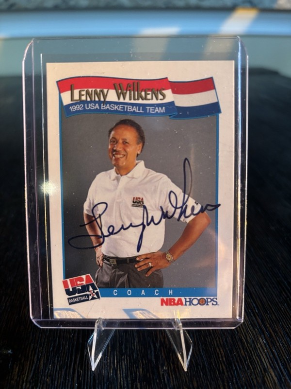 1991-92 NBA HOOPS Lenny Wilkens #586 Signed