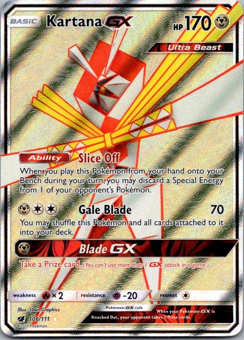 Kartana GX 106/111 Ultra Rare Crimson Invasion Pokemon Holo Near Mint