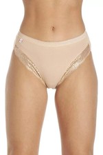 LA MARQUISE LADIES 3 PACK LACE COMFORTS HIGH LEG BRIEFS BEIGE SIZE 10 (REF 257)