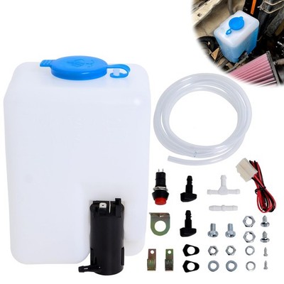 Swess 12V Car Windshield Washer Pump Universal Reservoir Kit 99300 Fluid...