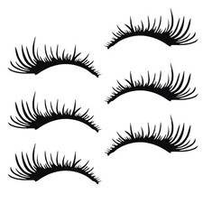 3 Pairs Black PET Car Headlight Sticker Eyelashes Car Decoration Stickers