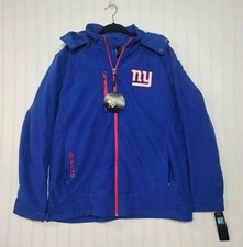 New York Giants NFL Jacket Mens XL Blue Full Zip Hooded New With Tags