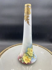 1920’s FRAUNFELTER CHINA Bud Vase Hand Painted 8.25” VG