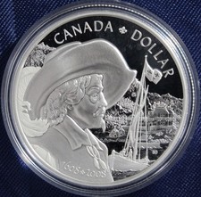 2008 Canada 92.5% 25.175g Silver Proof CHAMPLAIN S$1 Dollar OGP