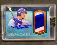 2018 Topps Dynasty KYLE SCHWARBER Cubs Jumbo Game Used Logo Patch Auto SP /5