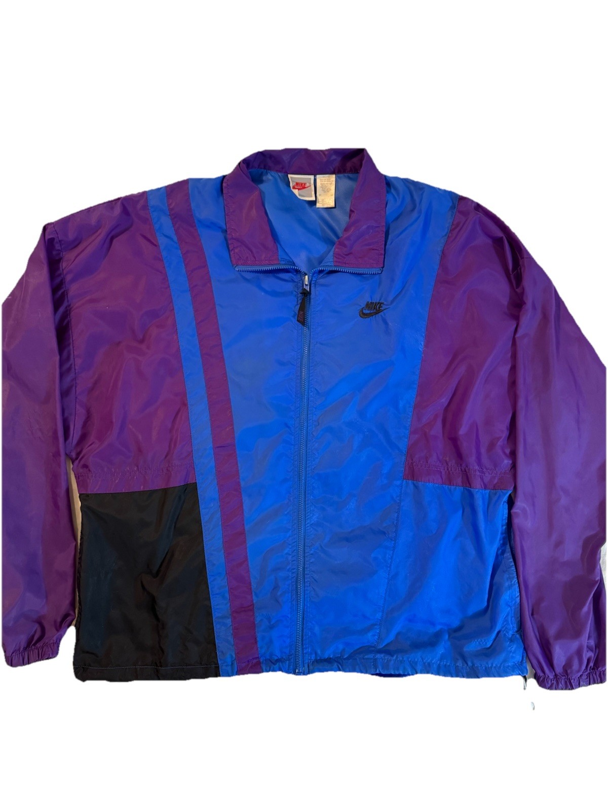 SACAI X NIKE Giacca Nike vintage uomo L viola blu giacca a vento full zip retrò anni 90 etichetta rossa