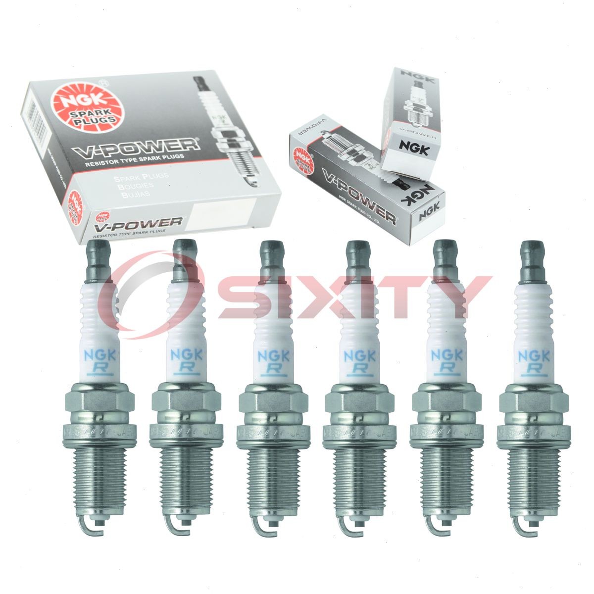 6 pcs NGK V-Power Spark Plugs for 2002-2004 Nissan Xterra 3.3L V6 - Engine sr