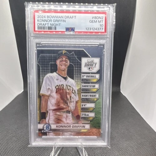 2024 Bowman Draft Night Konnor Griffin Pittsburgh Pirates Chrome PSA 10 BDN-2