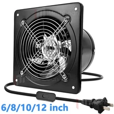 6/8/10/12" Exhaust Fan Ventilation Extractor Fan Wall-Mounted Blower Duct Fan