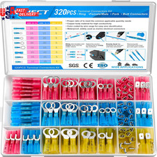 320PCS Heat Shrink Wire Connectors Kit, Electrical Waterproof Crimp Butt Termina