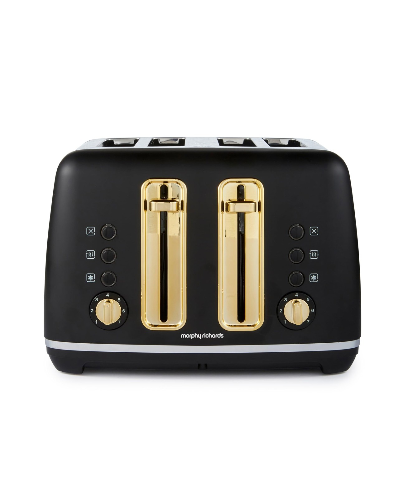 Morphy Richards Accents Gold 4 Slice Toaster, Extra Wide Slots, Black - 242047 - Image 3