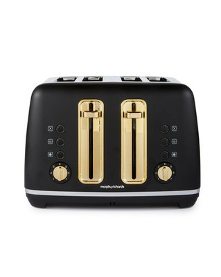 Morphy Richards Accents 4-Scheiben-Toaster, weiches Gold mattschwarz und 
