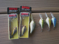 Rapala Fat Rap & Rapala UL Crank 3 Micro Mini Crankbait Lures Lot for Panfish