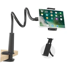 Gooseneck Tablet Holder,Tablet Stand for Bed Gooseneck Mount Flexible Black 2