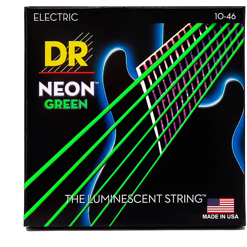 Струны для электрогитары DR Strings NEON Hi-Def Green SuperStrings среднего размера 2790₽