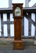 Restored Victorian Grandfather Clock 8 Day in Walnut. Serviced & Working.
