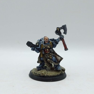 Warhammer 40k: Space Marines Space Wolves Metal Battle Leader - gut bemalt (AI