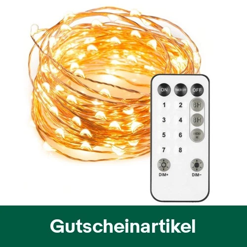 LED Kupferdraht Lichterkette 20 Meter IP65 innen & außen warmweiß dimmbar